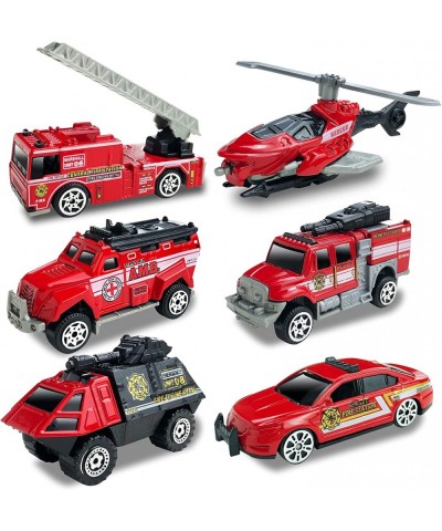 Diecast Fire Rescue Truck Vehicle Set Alloy Metal Fire Truck Model Car Toys Realistic Mini Rescue Emergency Fire Truck Car To...